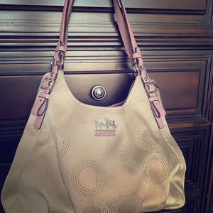 Coach Maggie Madison Op Art Canvas & Leather Bag
